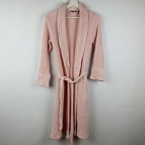 BROOKLINEN Pink Waffle Knit Bath Robe